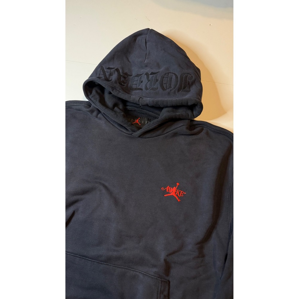 Jordan x Awake NY Hoodie size Large Black Red Embroidered Logo Rare